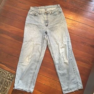 Vintage L.L. Bean Light Wash Wide Leg High Rise Jeans